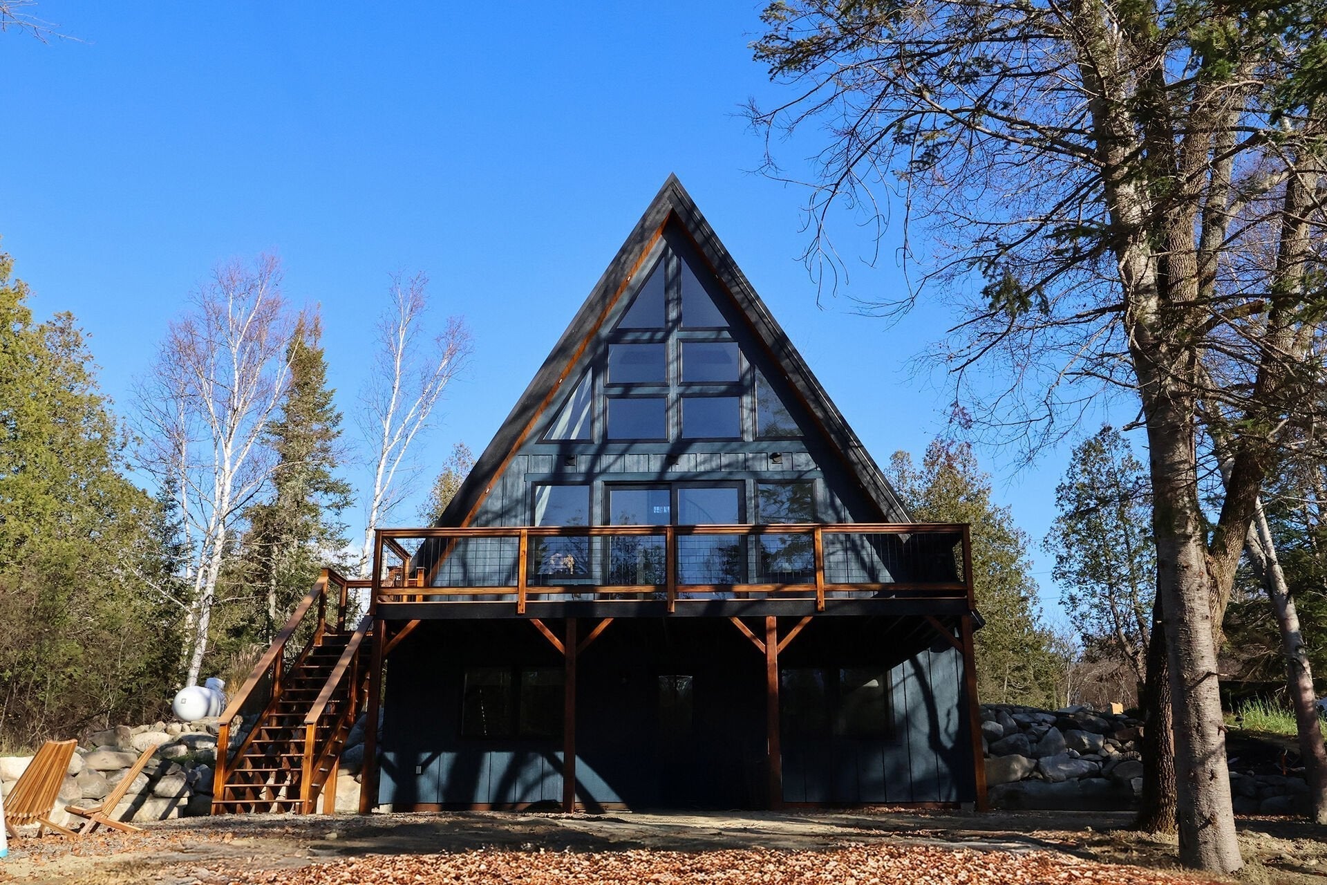 Cattail Cabin: A lovely short-term rental in Rangeley, Maine, built with DEN's A-Frame plans