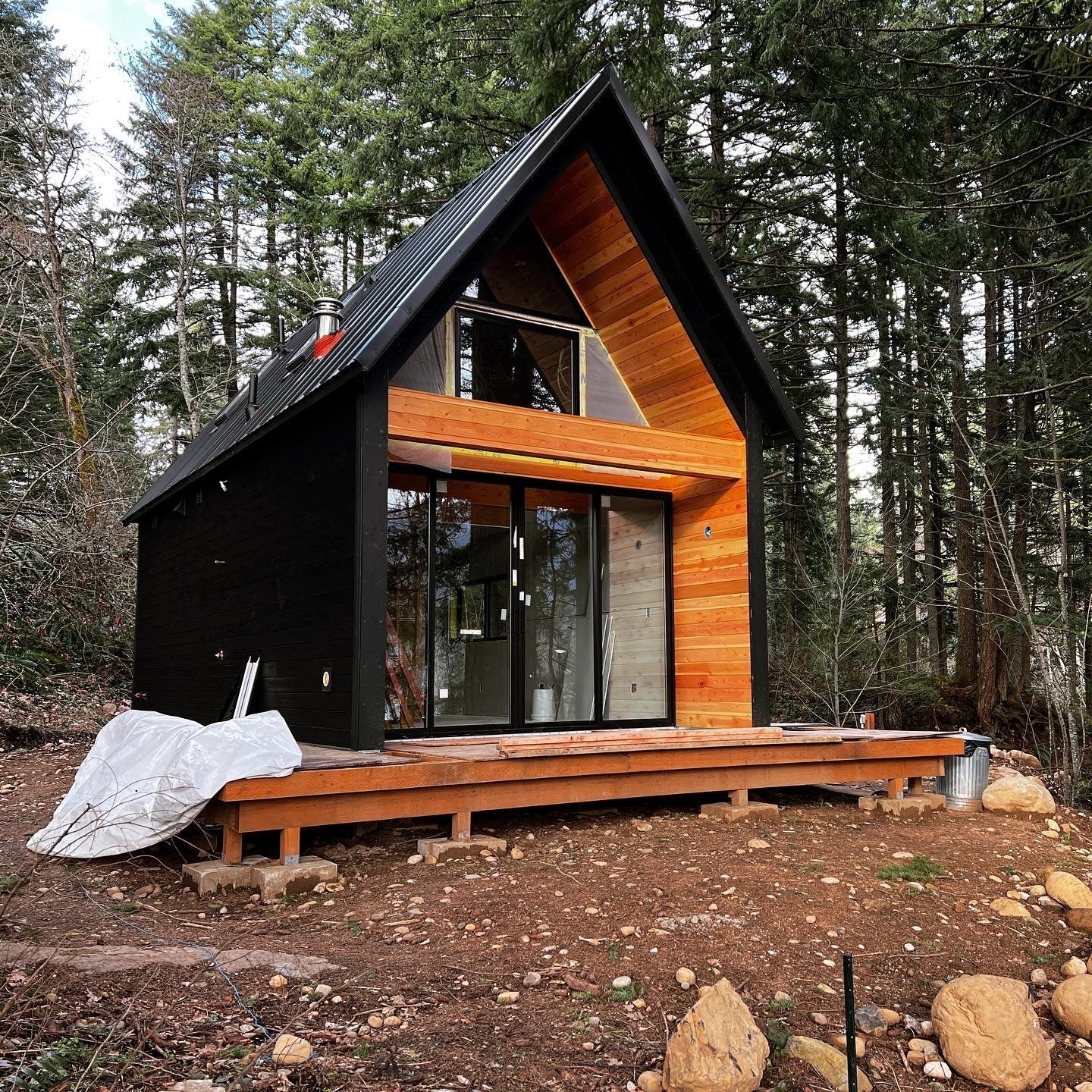 Modern Alpine Cabin in Columbia River Gorge, Oregon - Den