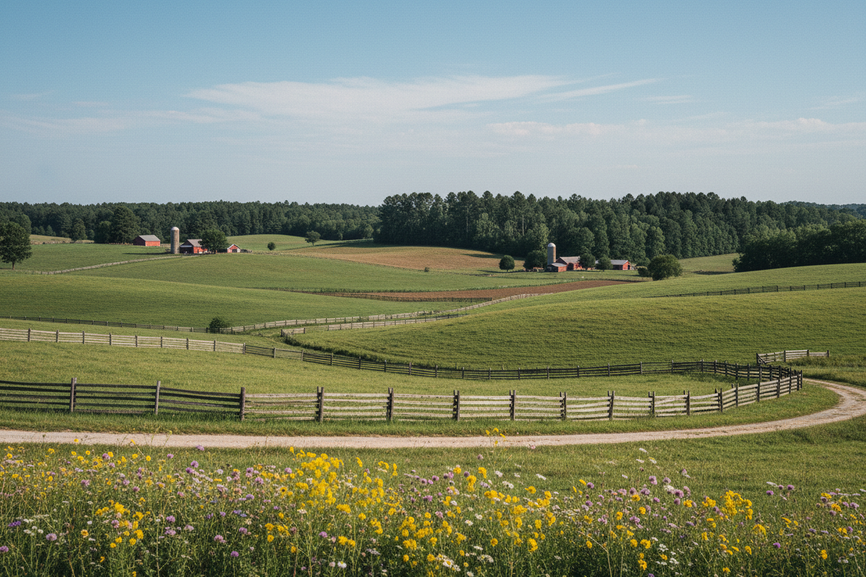 a natural shot of the countryside in georgia