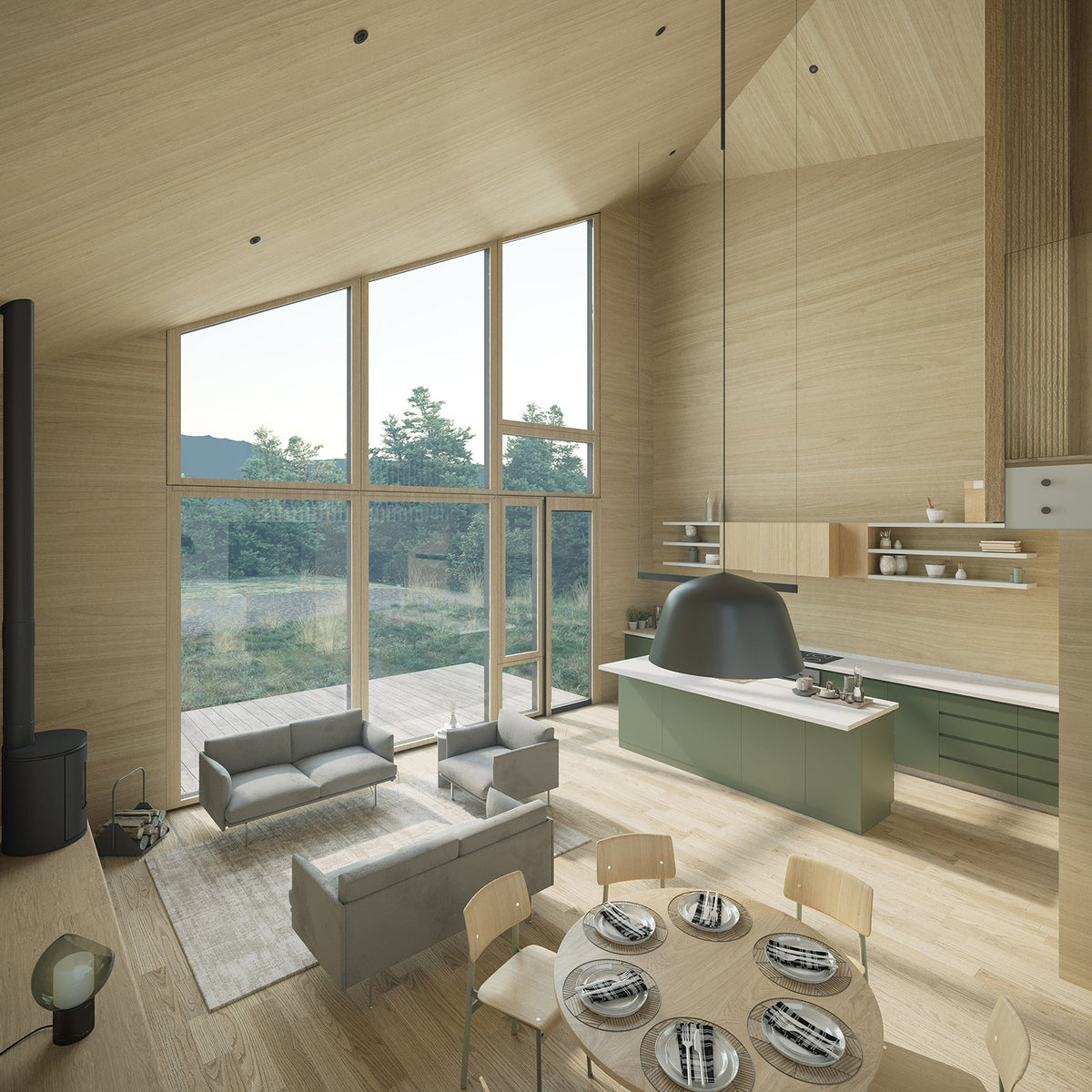 3 Bedroom Modern Lofted House Plans - Download House Plans - Den