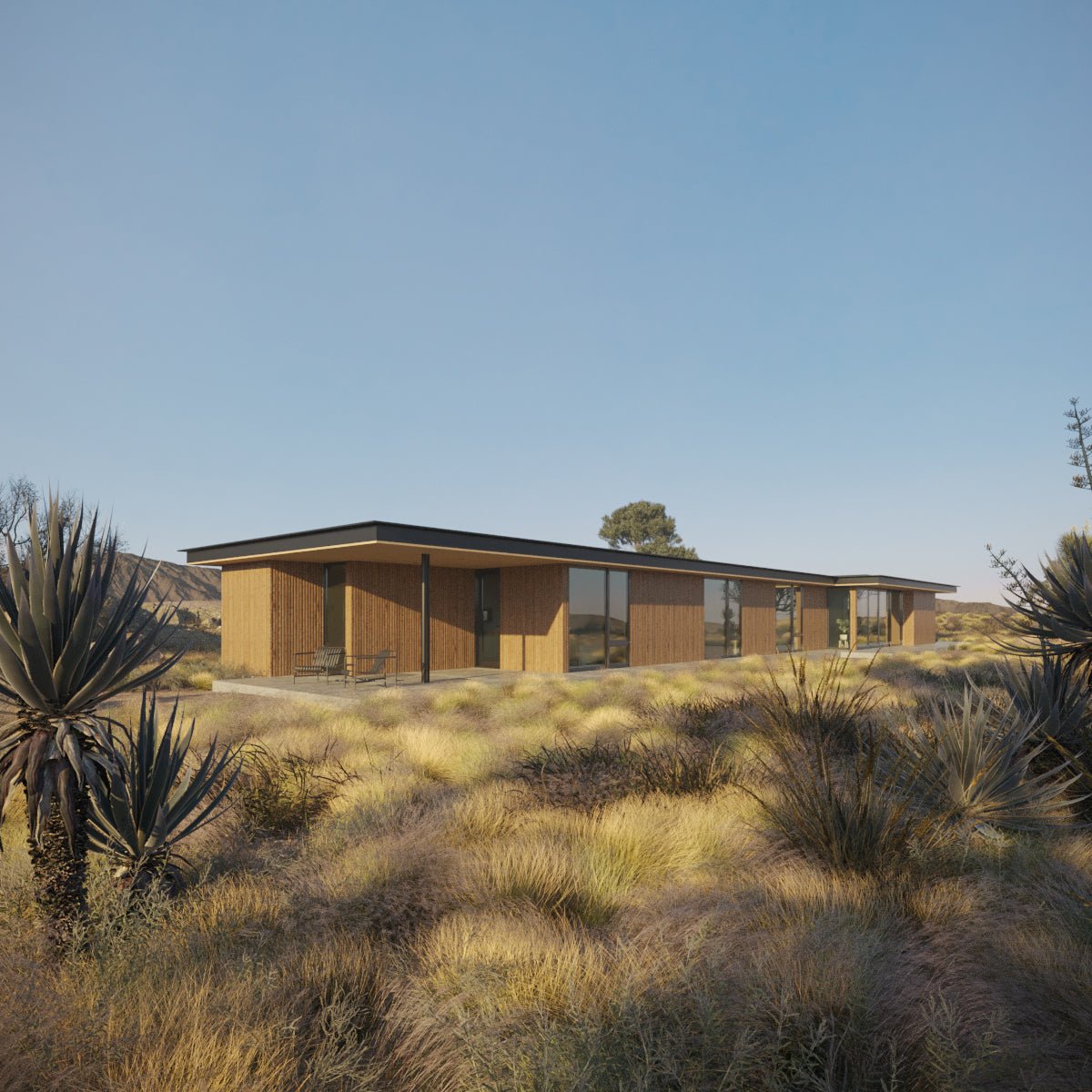 3 Bedroom Modern Ranch House Plans - Download House Plans - Den