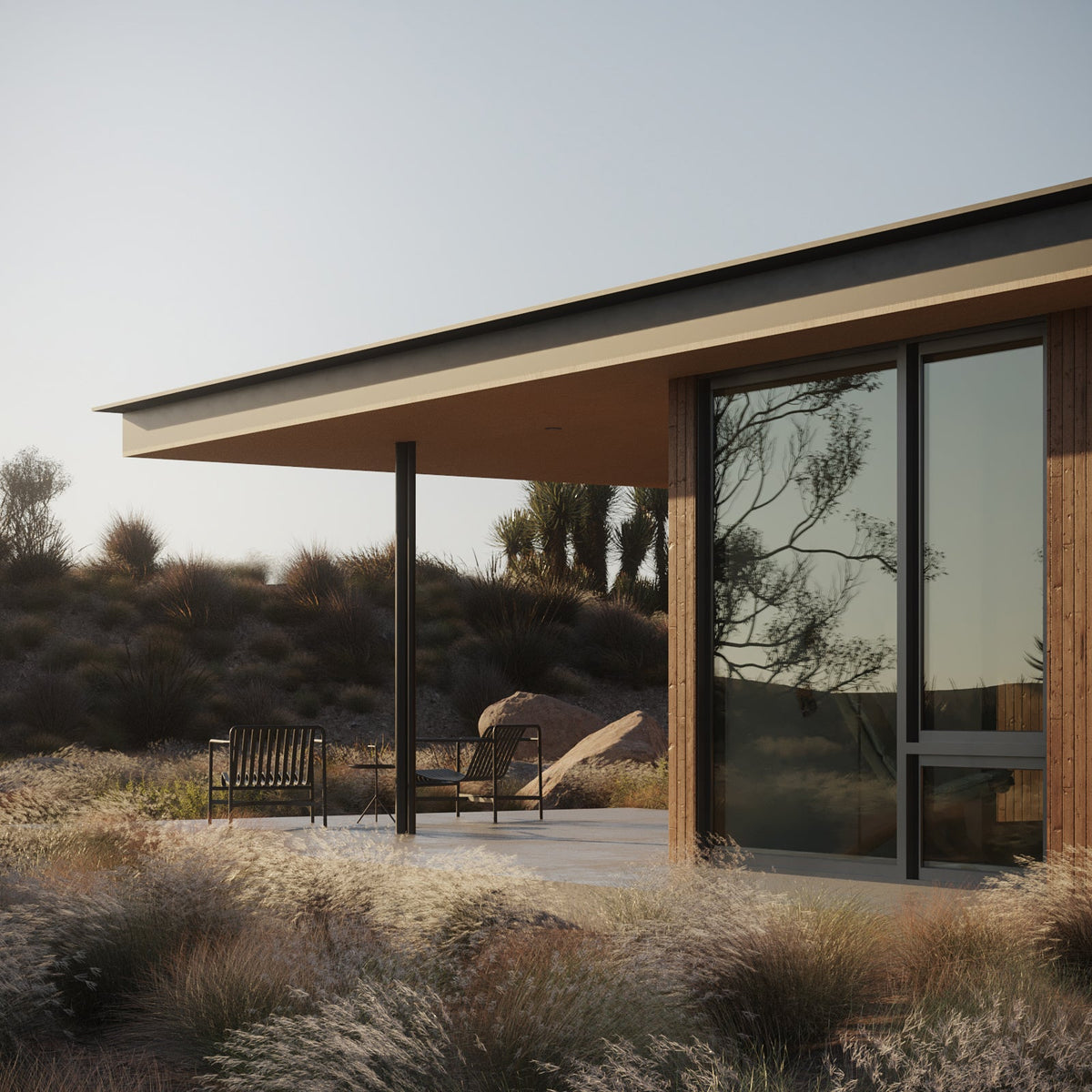3 Bedroom Modern Ranch House Plans - Download House Plans - Den