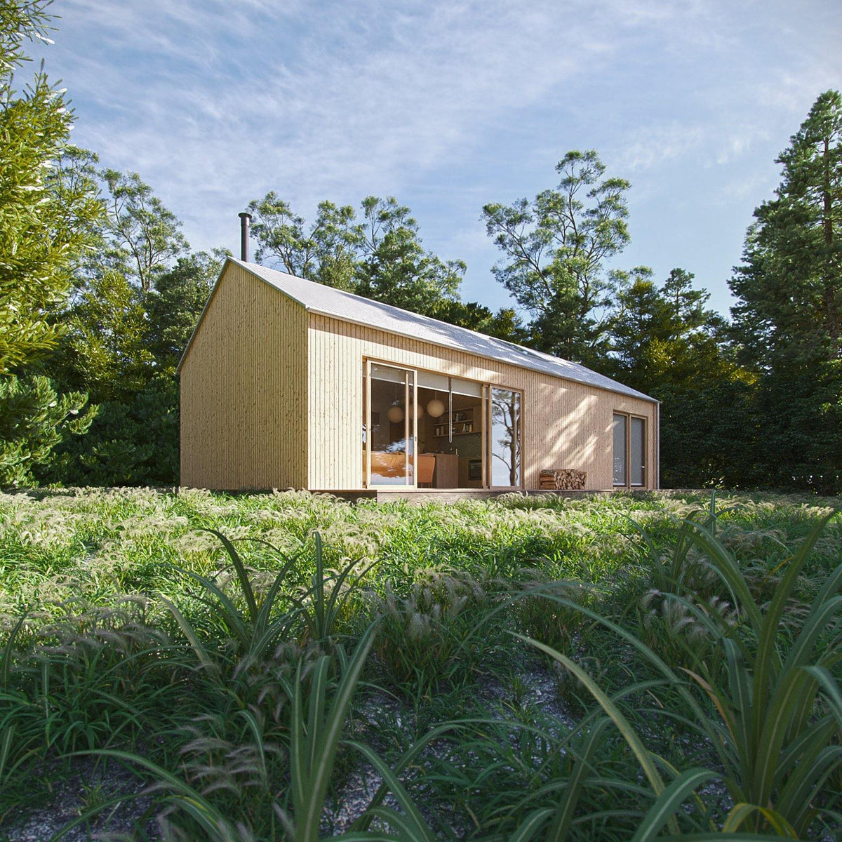 Barnhouse Retreat Plans - Download Small House Plans - Den
