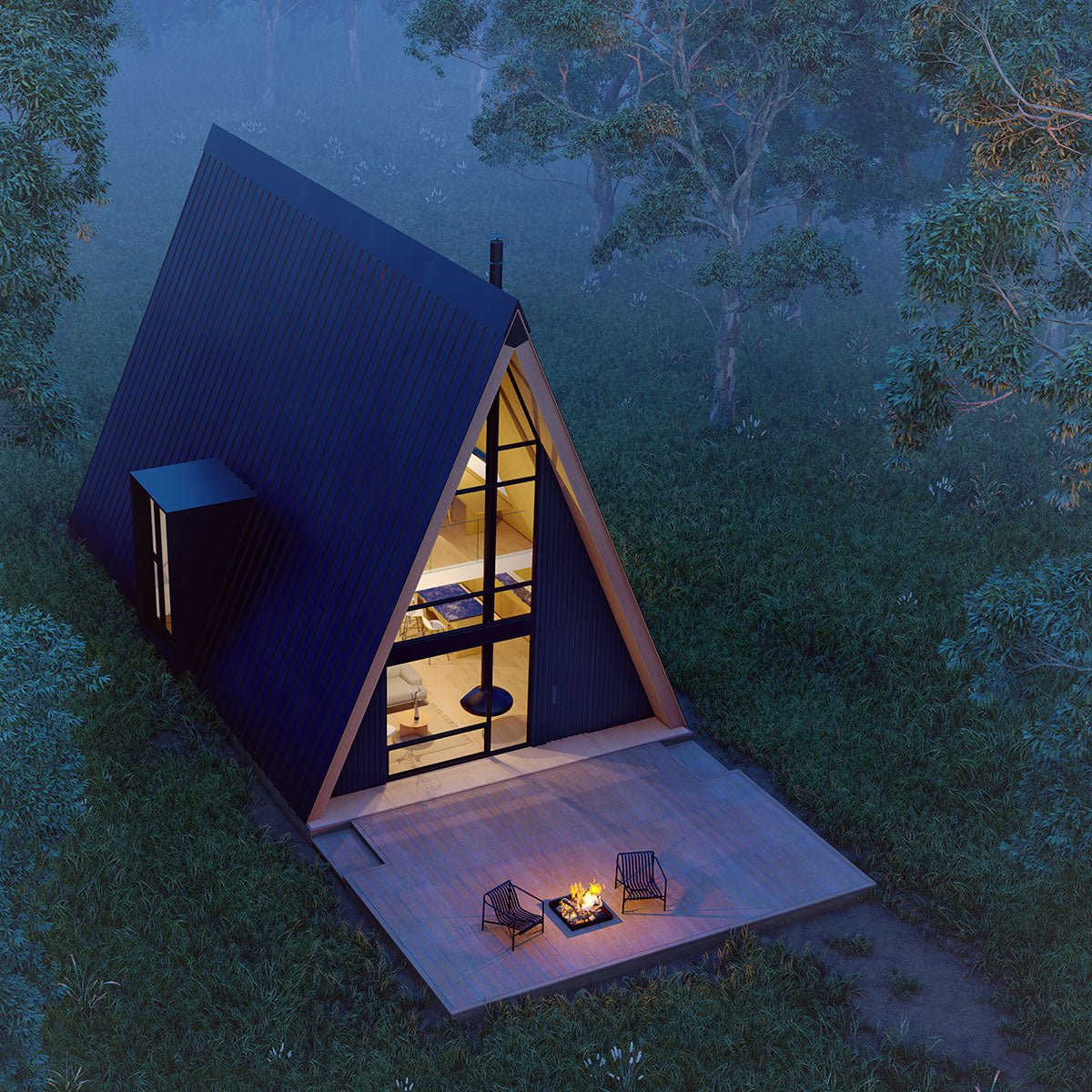 A-Frame House Plans - Download Small House Plans - Den