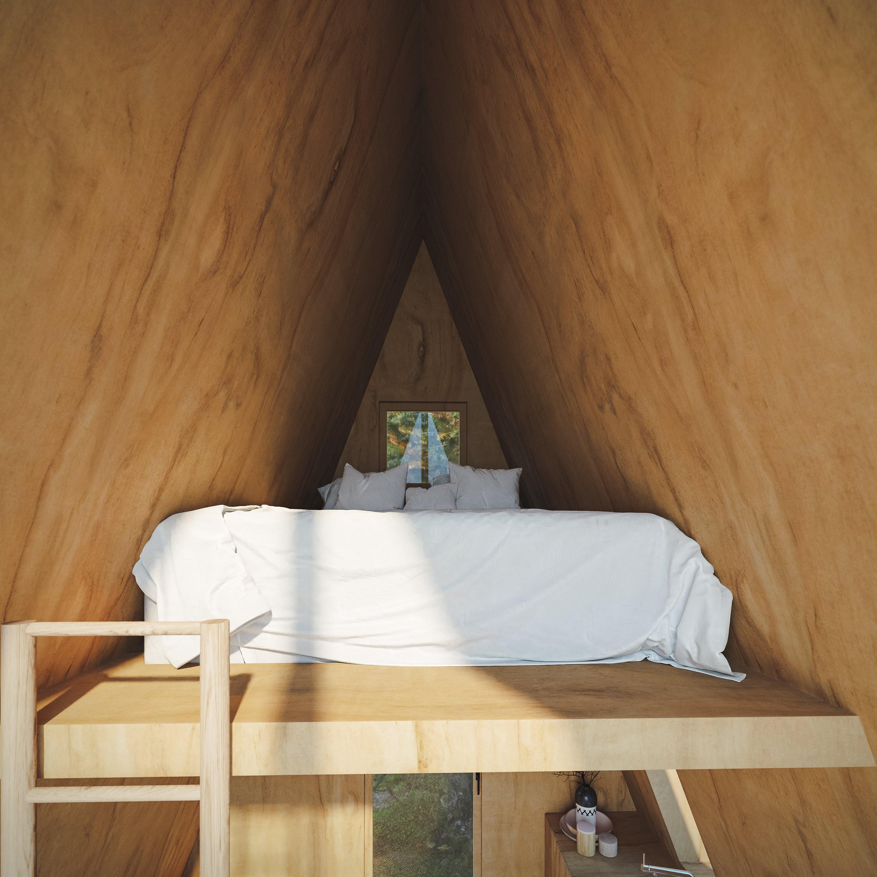 A-Frame Bunk Cabin - Den