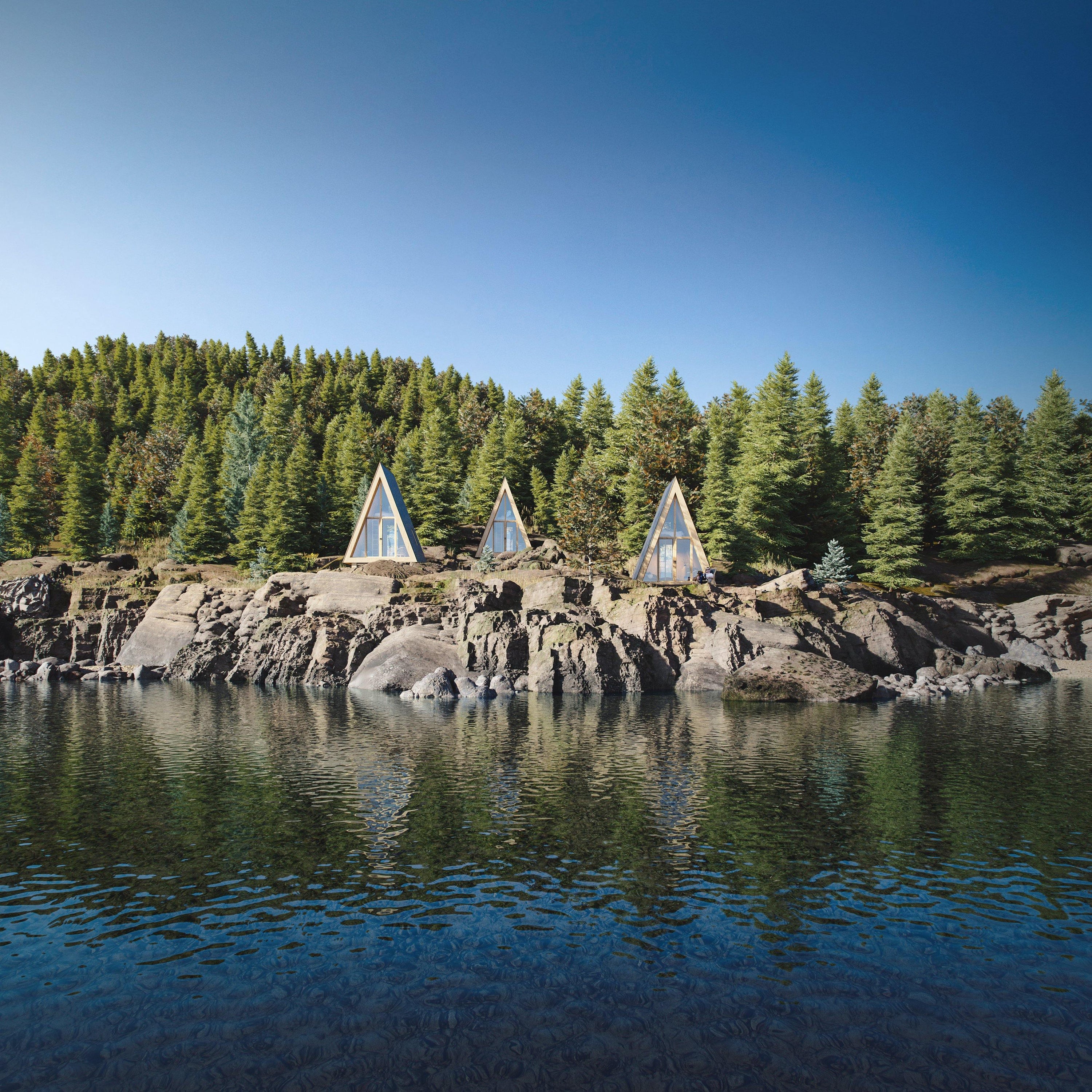 A-Frame Bunk Cabin - Den