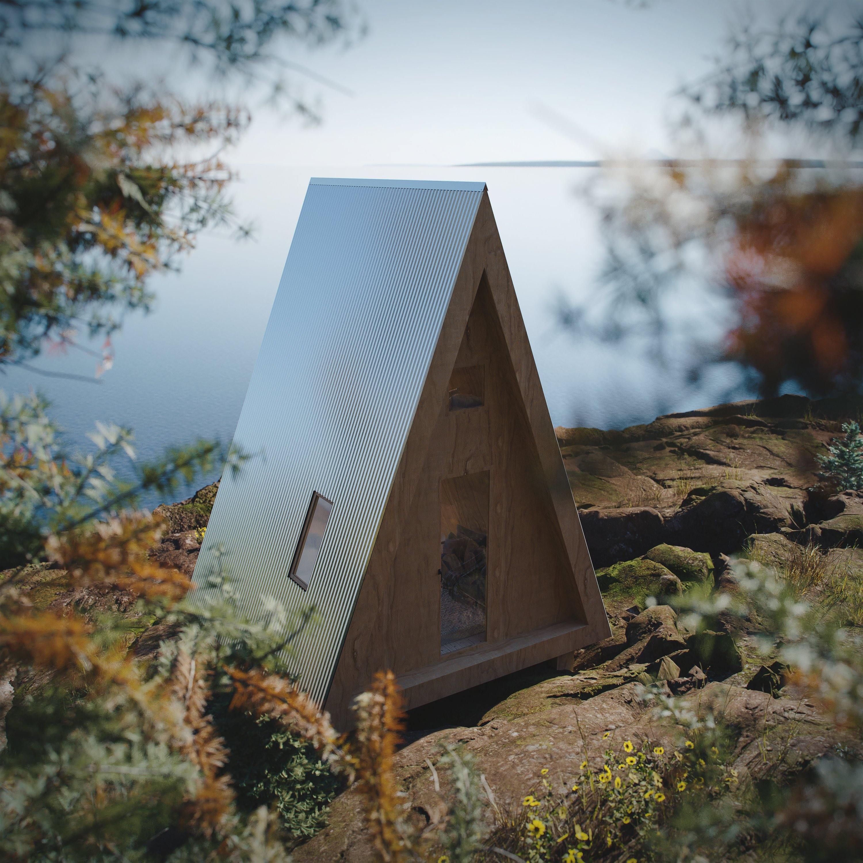 A-Frame Bunk Cabin - Den