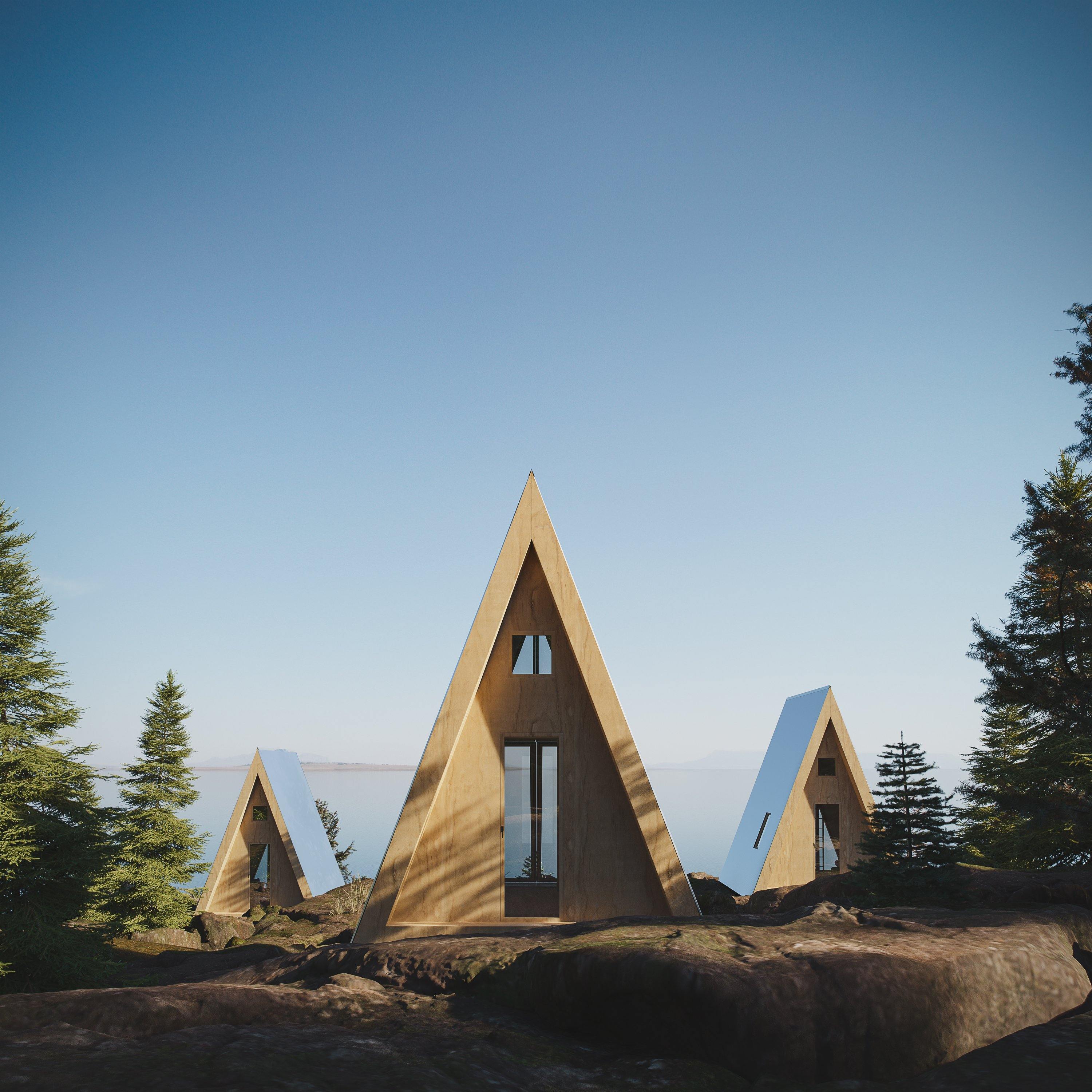 A-Frame Bunk Cabin - Den