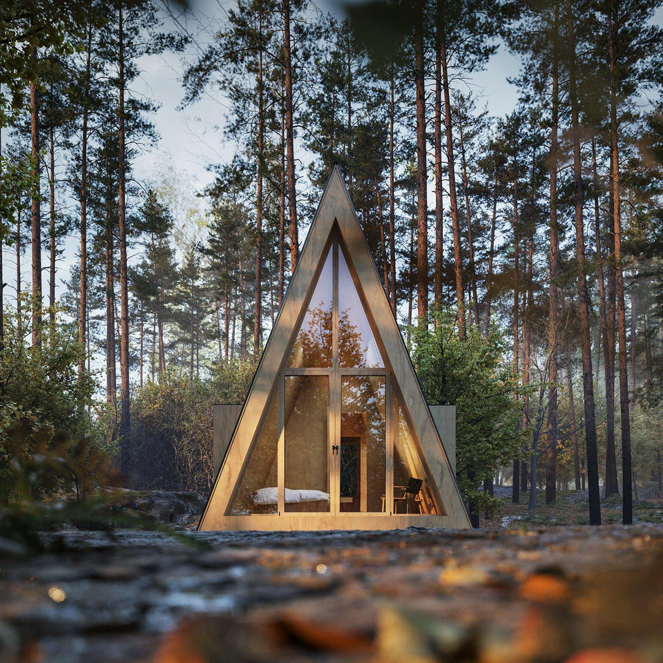 A-Frame Weekender Plans - Download Small House Plans - Den